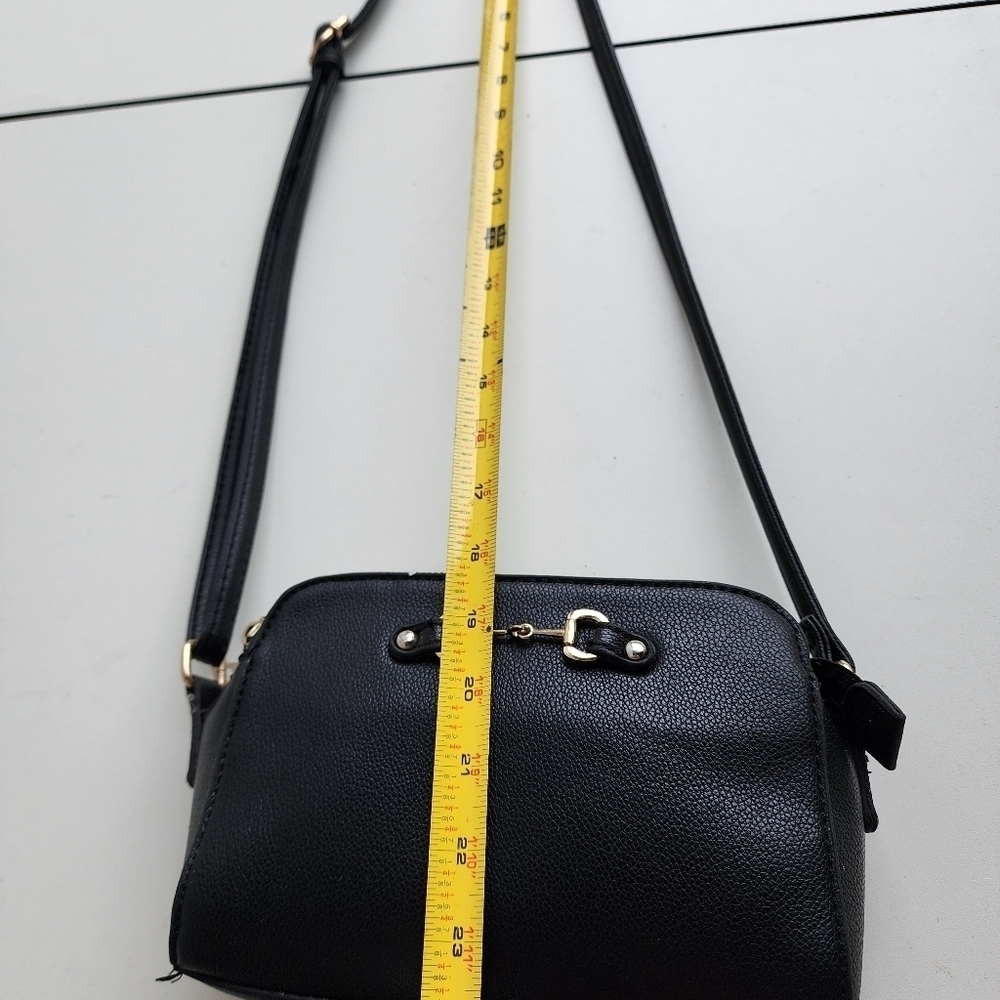 Womens Small Crossbody Bag Faux Leather Shoulder Handbag Lot Zips Gold Details - Picture 9 of 9